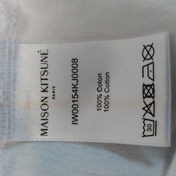 Maison Kitsune Fox Stamp Classic T-Shirt White Size XS EUC - Picture 8 of 8